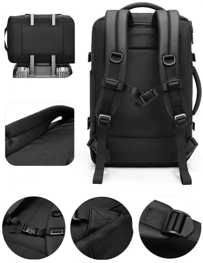 Vue d'ensemble du sac à dos avec ses dimensions compactes