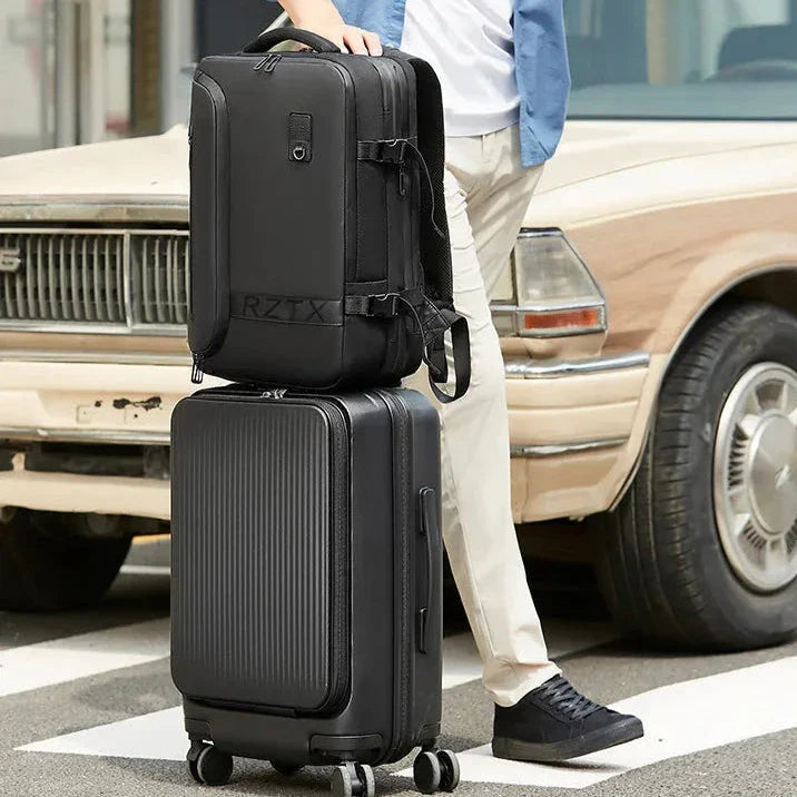 Sac à dos compressible avec système de compression sous vide