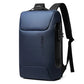 Sac à dos antivol bleu avec port USB, vue de profil