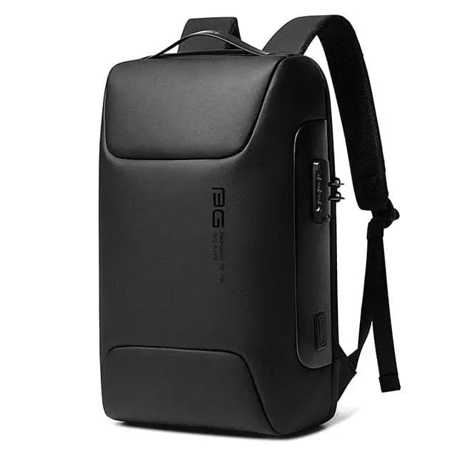 Sac noir avec port USB et multiples compartiments, vue d'ensemble