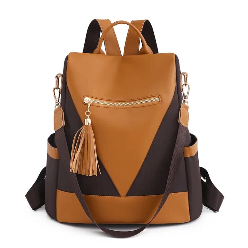 Sac à dos antivol marron avec design élégant