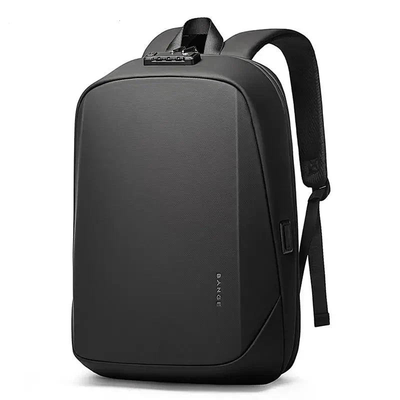 Sac à dos noir montrant la fermeture sécurisée et élégante