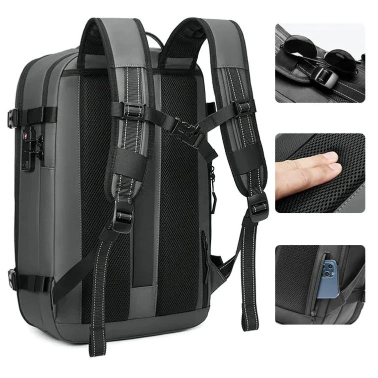 Détail des bretelles rembourrées et ajustables du sac