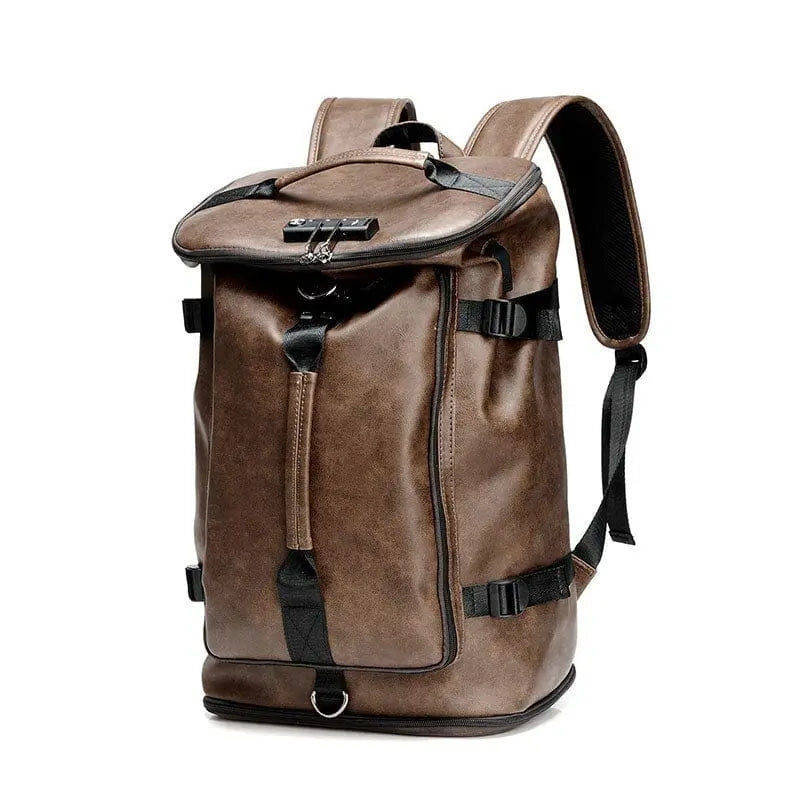 Sac marron en PU résistant avec multiples poches
