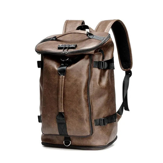 Sac marron en PU résistant avec multiples poches