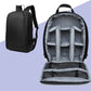 Sac à dos photo noir avec compartiments visibles