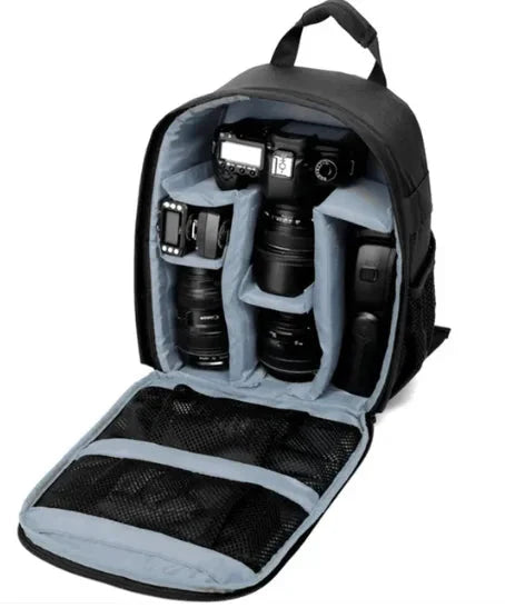 Sac à dos photo gris avec poches extérieures