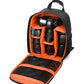 Sac à dos photo orange, idéal pour l'aventure