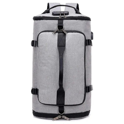 Version grise du sac à dos avec port USB et bandoulière incluse