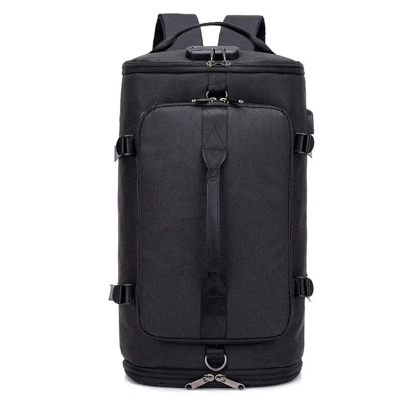 Sac à dos noir avec bretelles confortables et design moderne