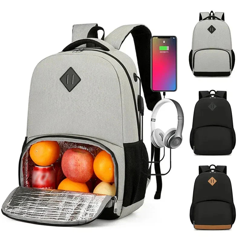 Détail du port USB intégré sur le sac à dos