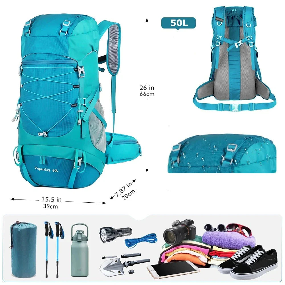 Sac à dos 50L avec poches multiples et sangles ajustables