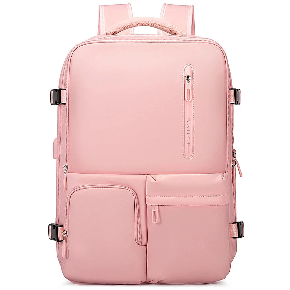 Sac à dos rose avec détails de couture et finition soignée