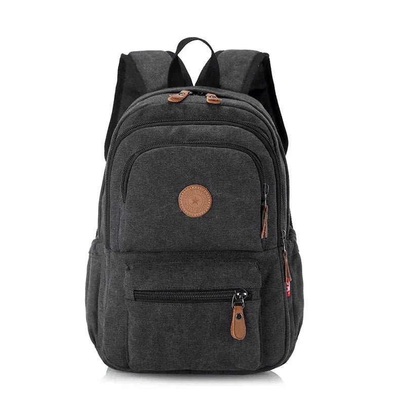 Sac à dos noir en toile, look moderne