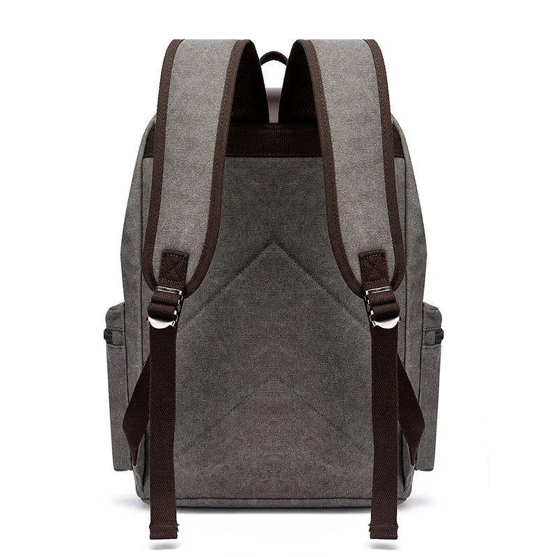 Vue de profil d'un sac à dos vintage unisexe