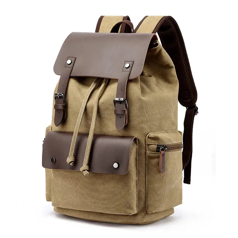 Sac à dos camel en toile avec bretelles ajustables
