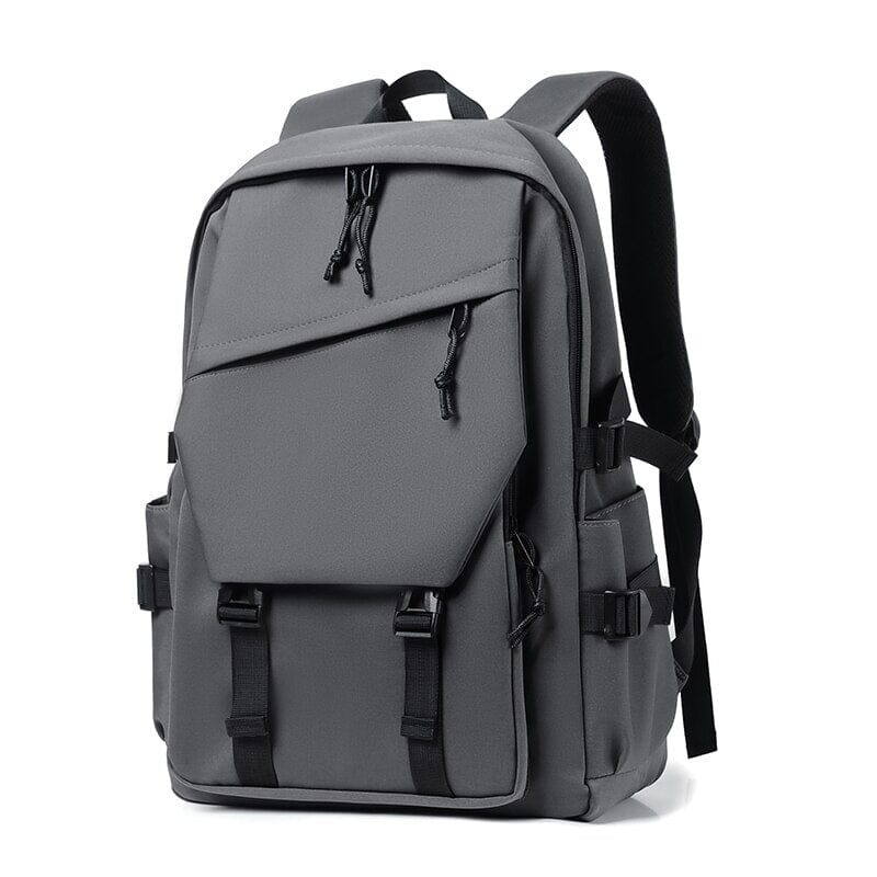 Sac à dos gris avec poches organisées pour accessoires