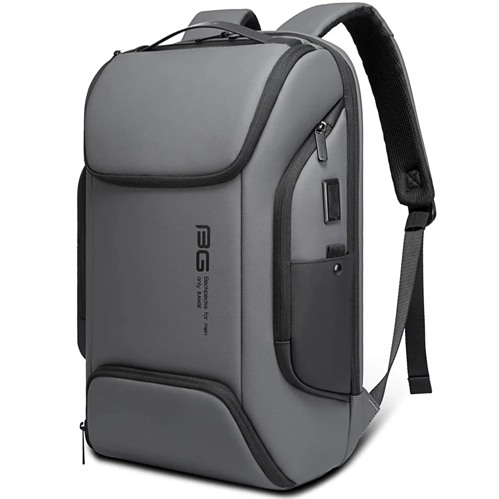Sac à dos gris élégant avec détails en polyester