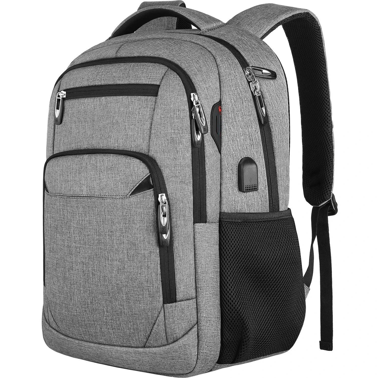 Sac à dos gris élégant avec bretelles rembourrées