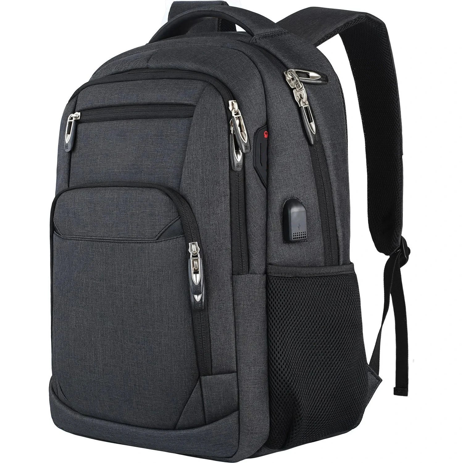 Sac à dos noir avec sangle pour valise et port USB