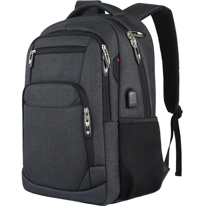 Sac à dos noir avec sangle pour valise et port USB