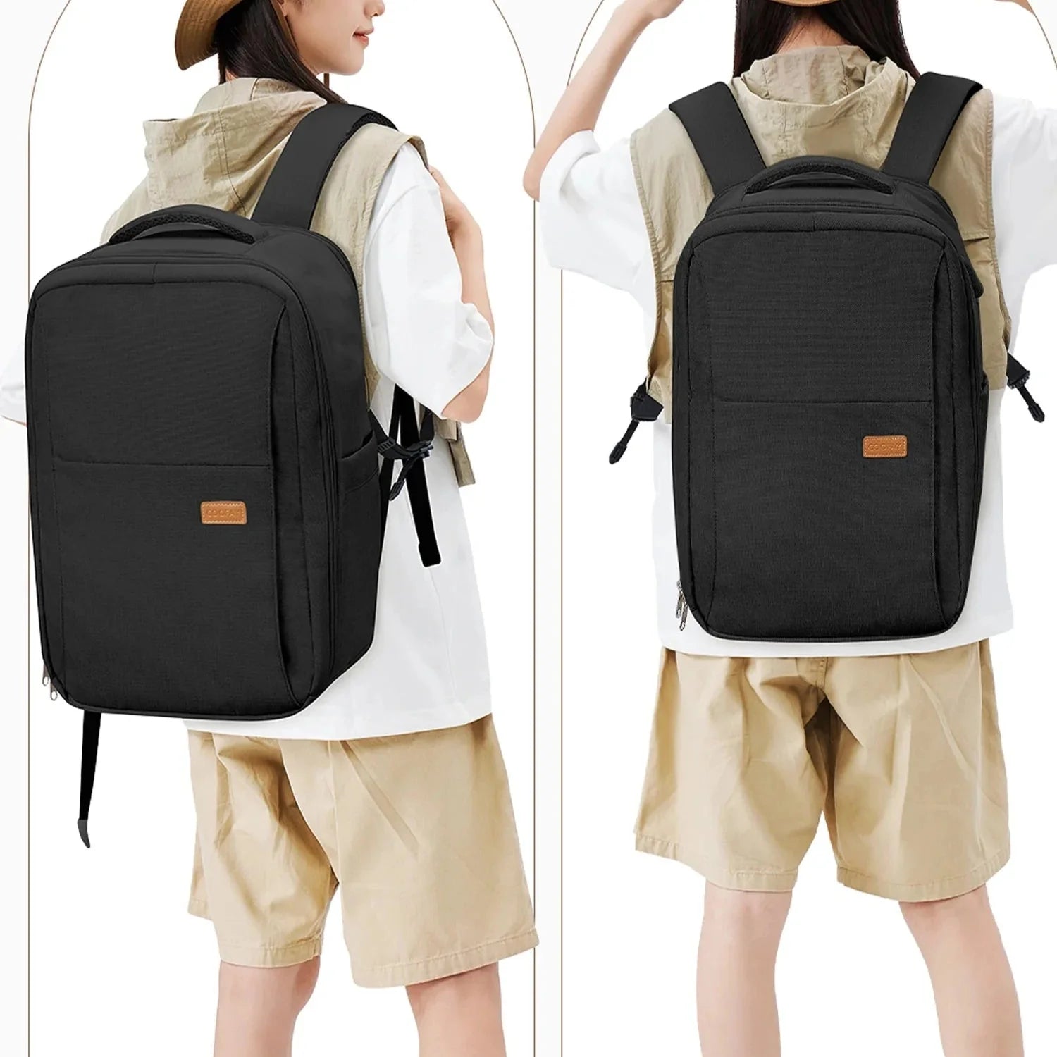 Sac à dos cabine gris avec poches multiples visibles