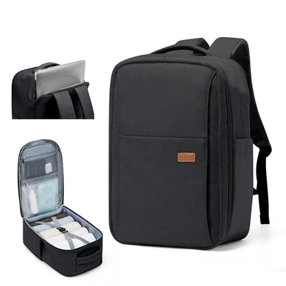 Sac à dos noir avec sangle pour valise et poche secrète