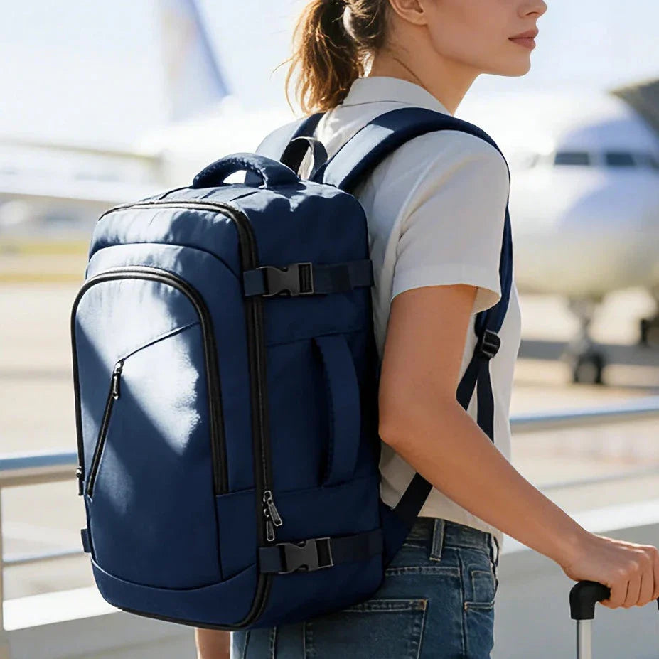 Vue latérale du sac à dos imperméable en nylon