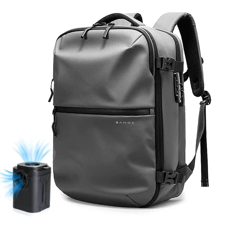 Version grise du sac à dos avec détails pratiques