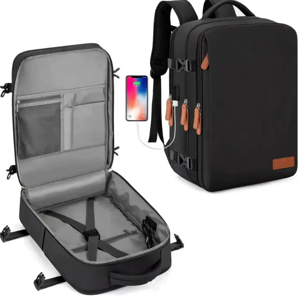 Sac à dos cabine noir, idéal pour voyages en avion