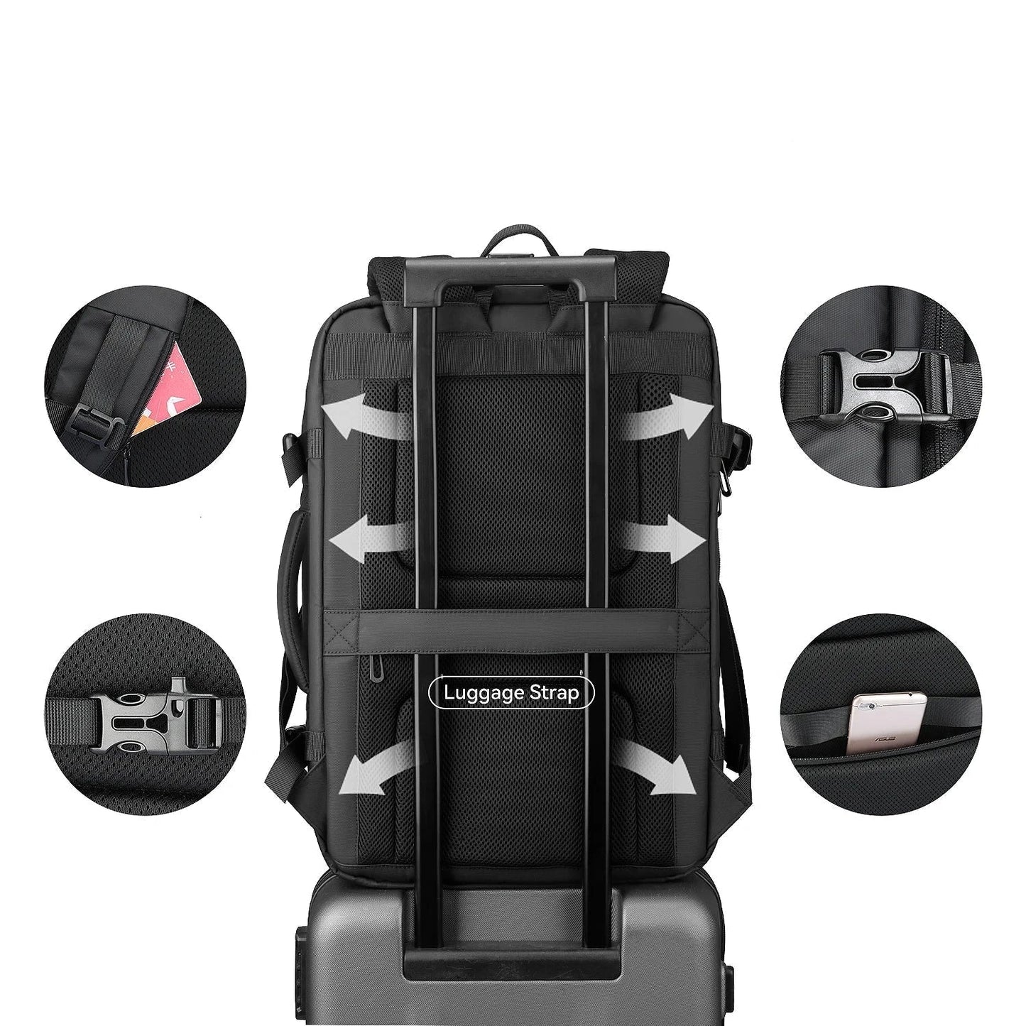 Sac à dos noir avec design ergonomique et moderne
