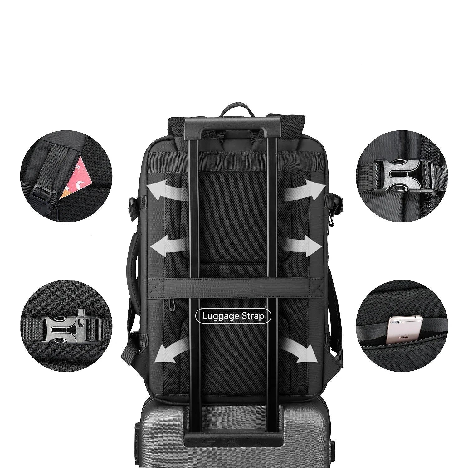 Sac à dos noir avec design ergonomique et moderne