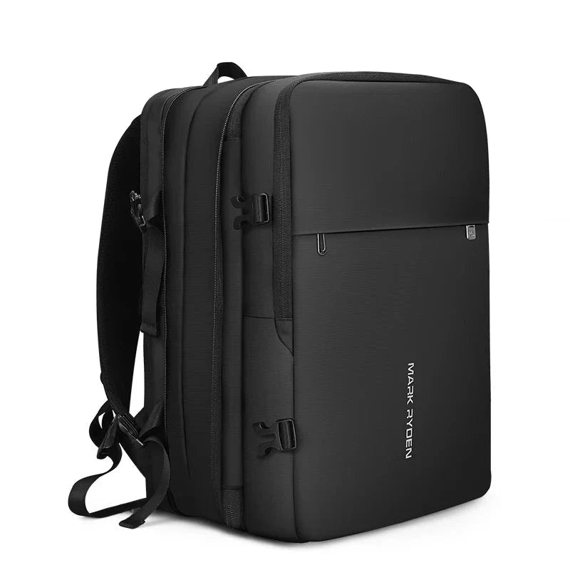 Sac à dos noir avec dimensions adaptées aux cabines d'avion