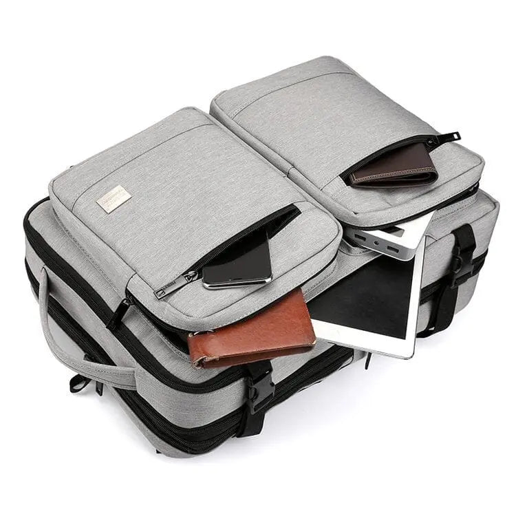 Intérieur du sac à dos montrant les compartiments