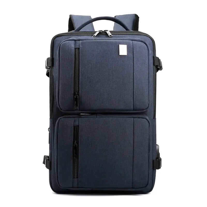 Sac à dos bleu marine, vue d'ensemble avec détails