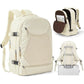 Sac à dos beige, compartiment chaussures visible