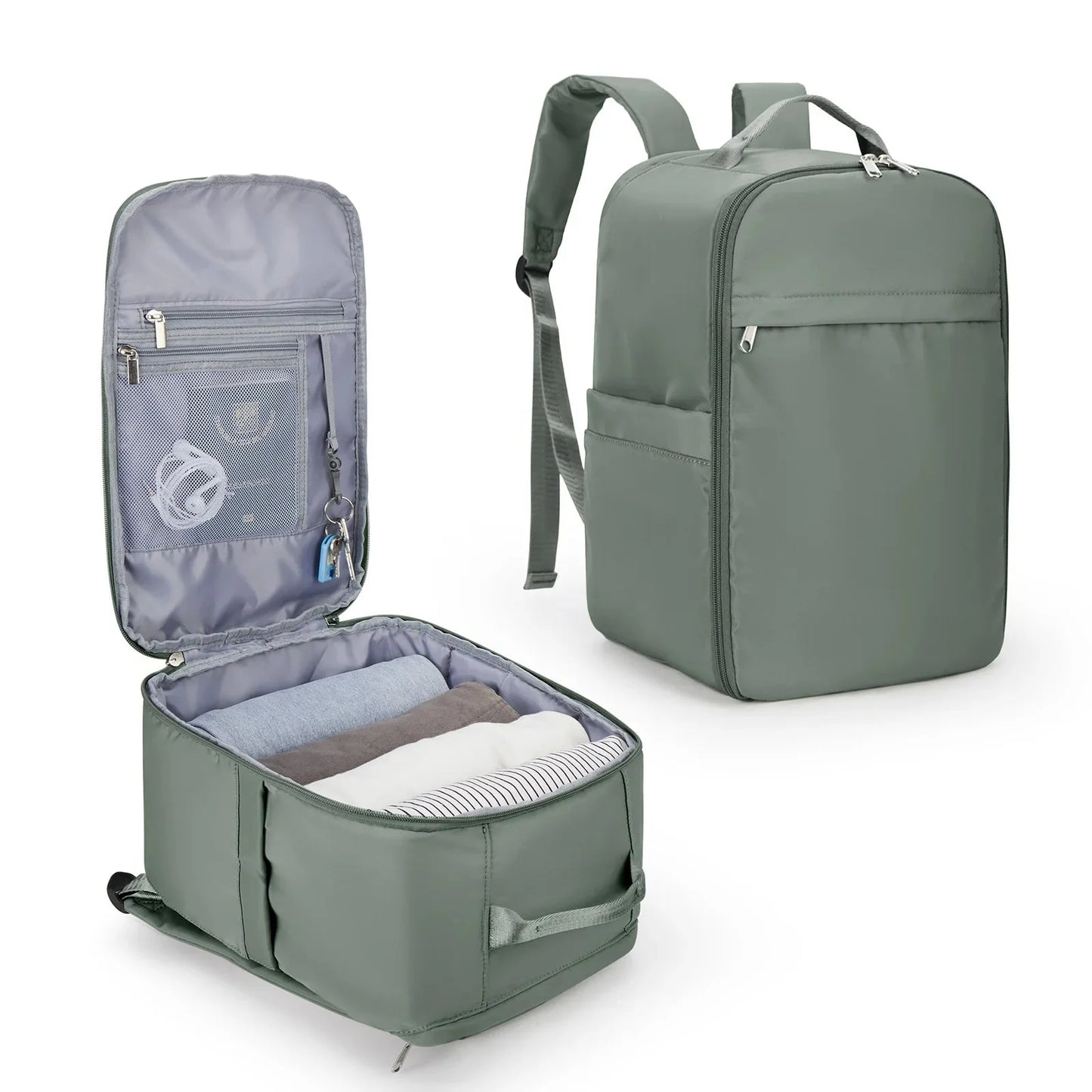 Sac à dos cabine vert, pratique pour rangement sous siège