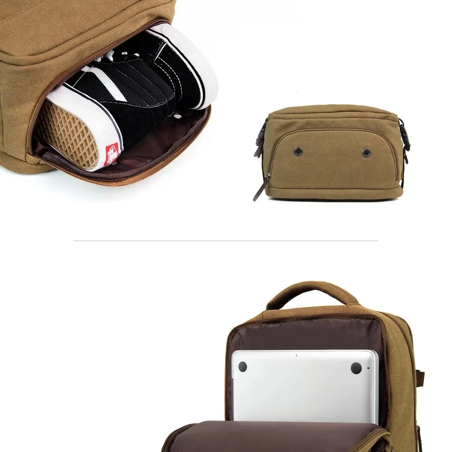 Vue arrière du sac à dos avec poche anti-vol