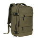 Sac à dos kaki en toile, vue de profil