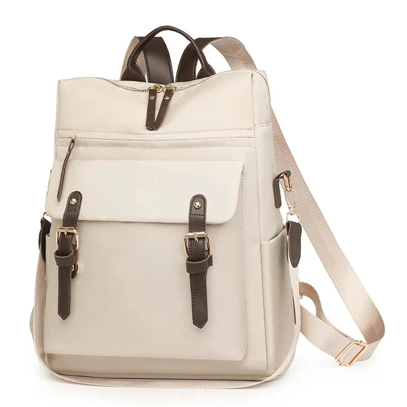 Sac à dos beige avec design moderne et féminin
