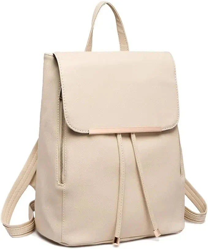 Sac à dos beige en PU et oxford, style urbain