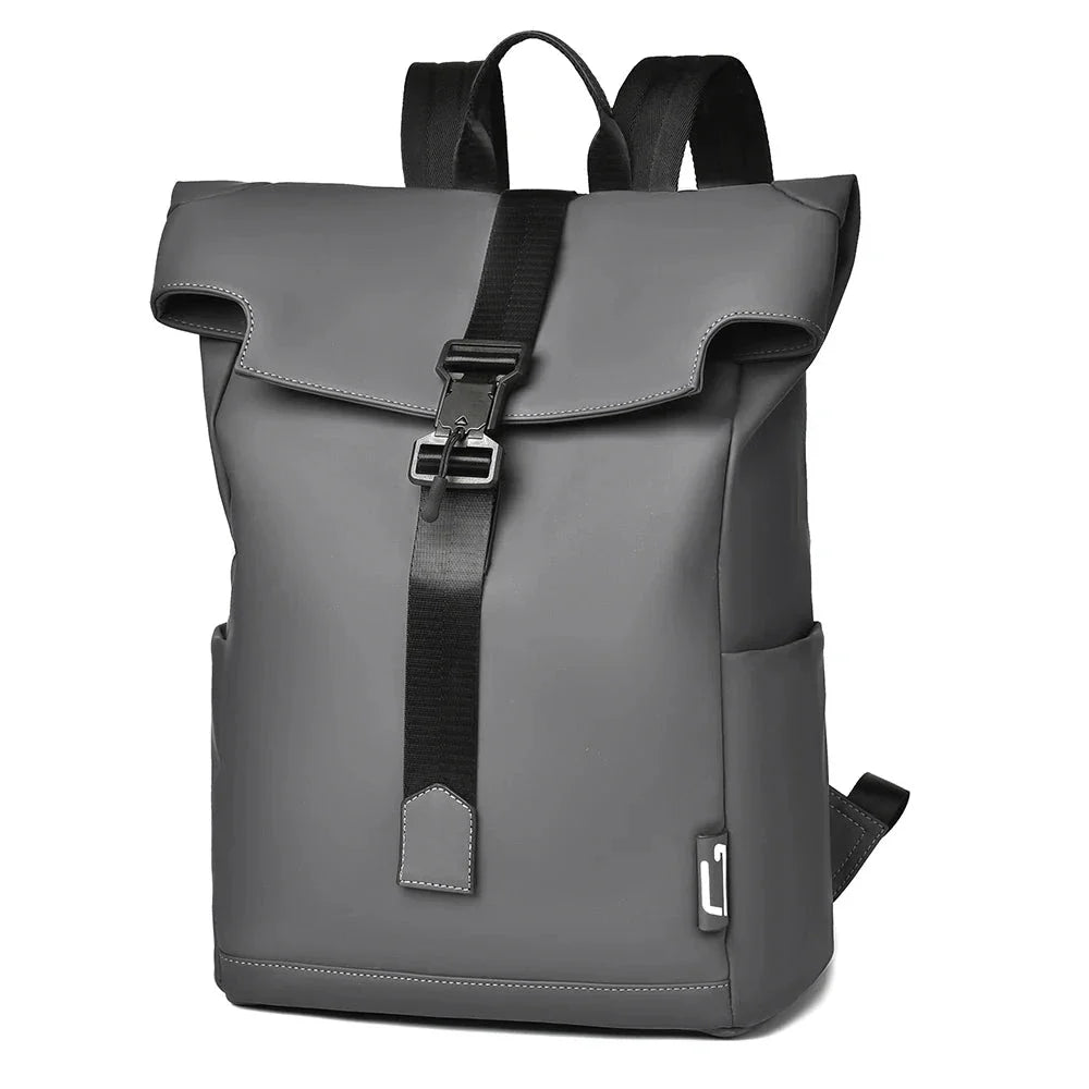 Sac à dos citadin imperméable en gris avec détails en polyester