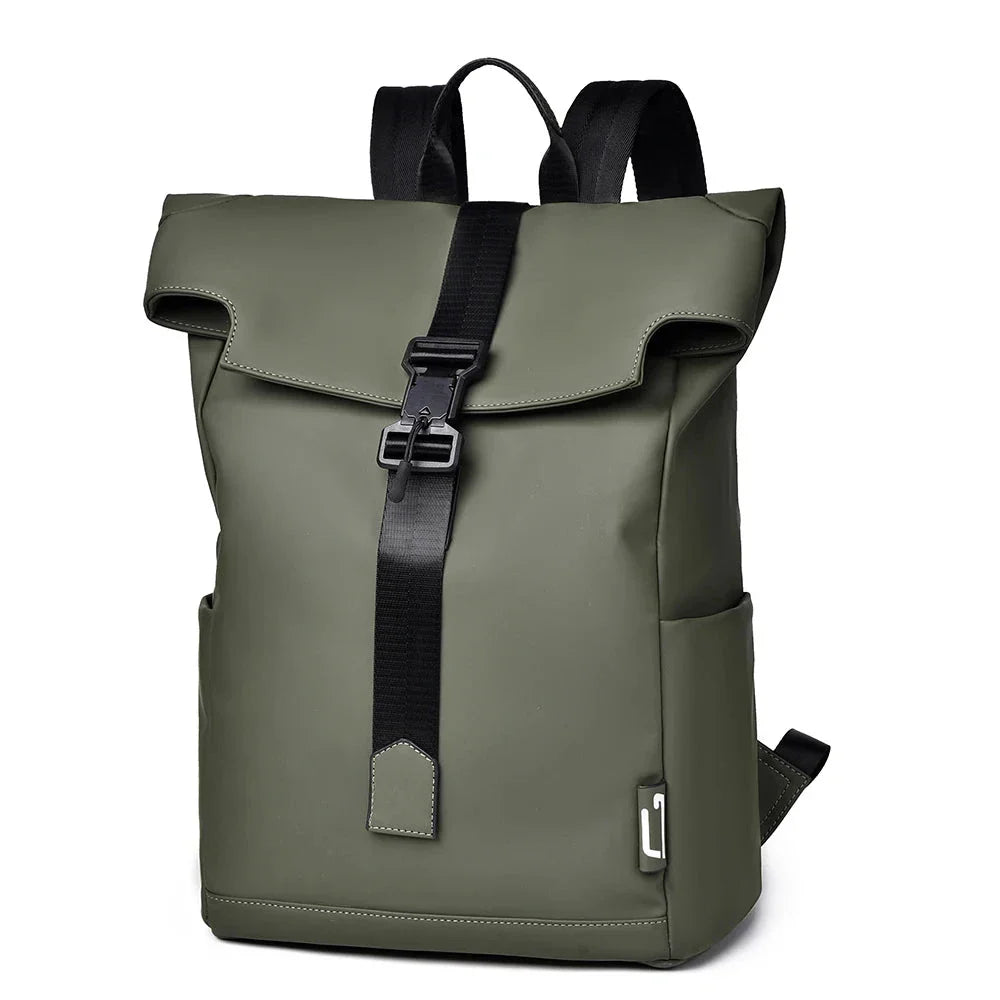 Sac à dos imperméable de couleur kaki avec design moderne