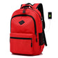Version rouge du sac à dos avec détails contrastés