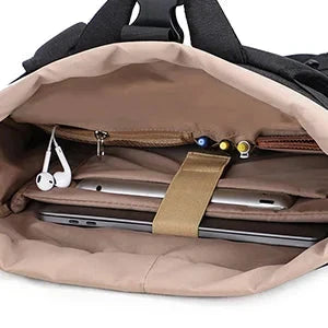 Vue arrière du sac à dos avec poche antivol intégrée