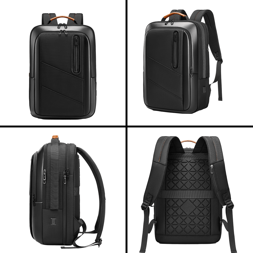 Vue latérale du sac à dos imperméable avec bretelles rembourrées