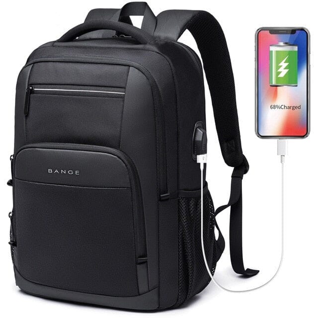 Sac à dos noir avec multiples compartiments organisateurs
