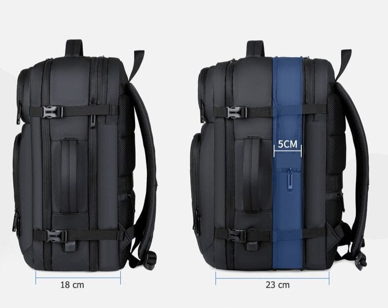 Zoom sur le port USB intégré du sac à dos moderne