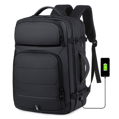 Vue d'ensemble du sac à dos, soulignant son design élégant et pratique