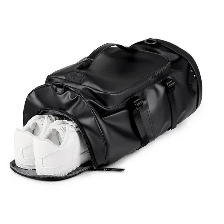 Vue de profil du sac à dos avec compartiment pour chaussures